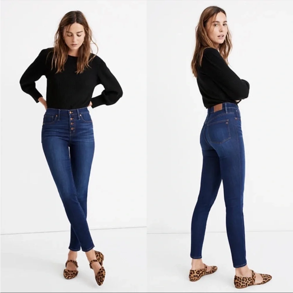 Madewell Mid-Rise Skinny Jeans in Julie Wash: Button-Front TENCEL™ Denim size 30